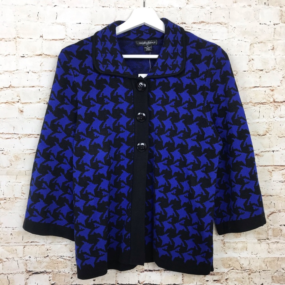 Designers Originals Houndstooth Sweater Blue M
